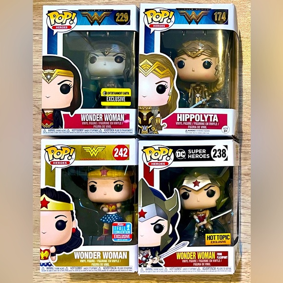 NIB lot of 4 Funko POP Wonder Woman, Includes multiple exclusives - Picture 1 of 2